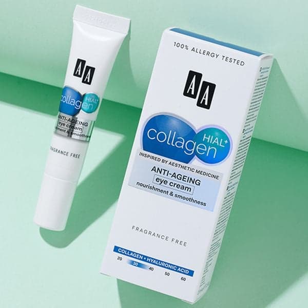Kem trẻ hóa và giảm nhăn mắt AA COSMETICS Collagen Hial+ Anti - Ageing Eye Cream