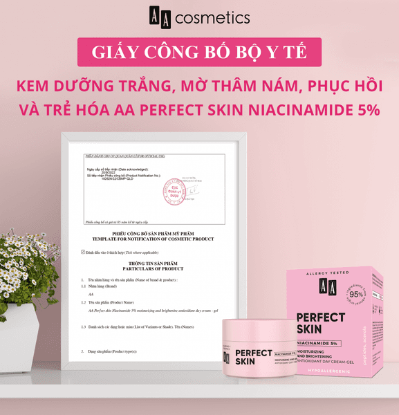 Kem cấp ẩm, trắng sáng, chống oxy hóa AA COSMETICS Perfect Skin Day Cream Niacinamide 5% giúp trẻ hóa, làm mịn da - Thumbnail 6