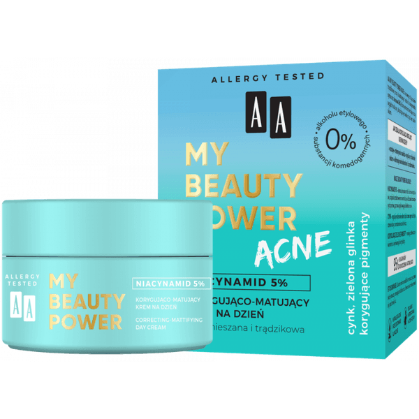 Kem mụn, mờ thâm, kiềm dầu AA COSMETICS My Beauty Power Acne Correcting and Mattifying Day Cream Niacinamide 5% - Thumbnail 2