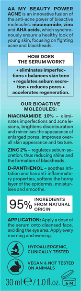 Serum giảm mụn, phục hồi da AA COSMETICS My Beauty Power Acne Niacinamide 10% - Thumbnail 3