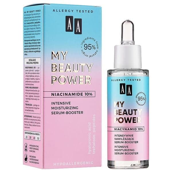 Serum tăng cường cấp ẩm chuyên sâu, siêu căng bóng da AA COSMETICS My Beauty Power Niacinamide 10% Hyaluronic Acid